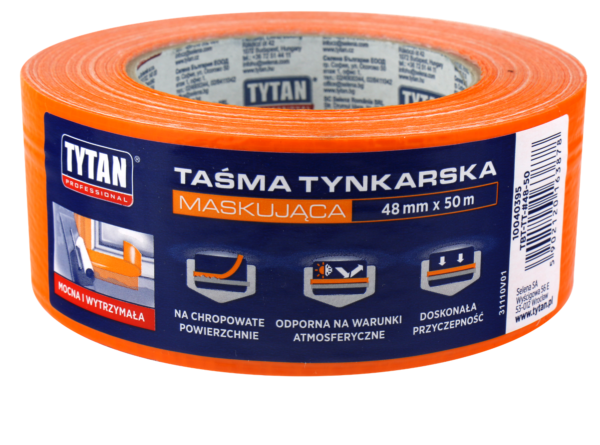 Taśma tynkarska pomaranczowa 48x50m Tytan