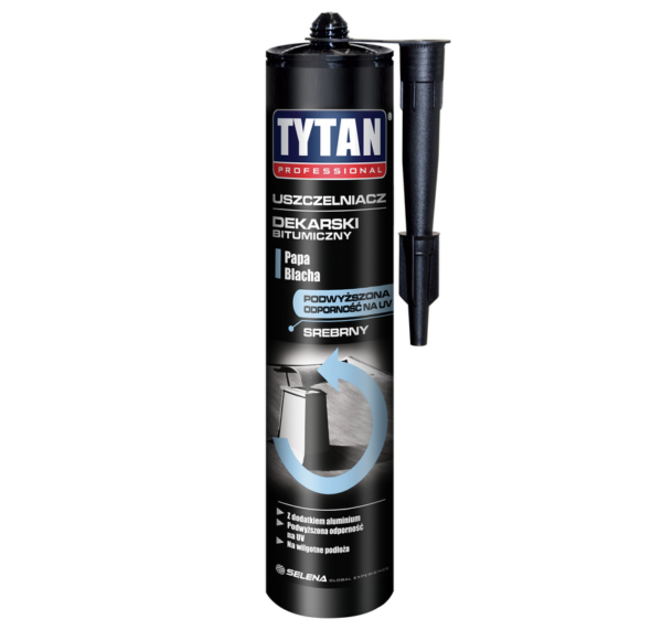 Uszczelniacz dekarski bitum srebrny 280ml Tytan