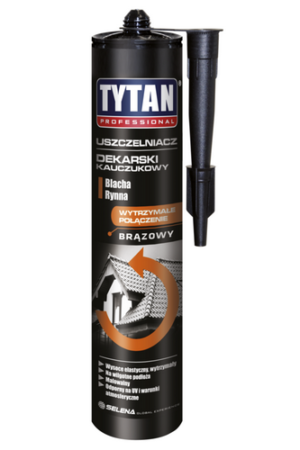 Uszczelniacz dekarski kauczukowy brąz 280ml Tytan
