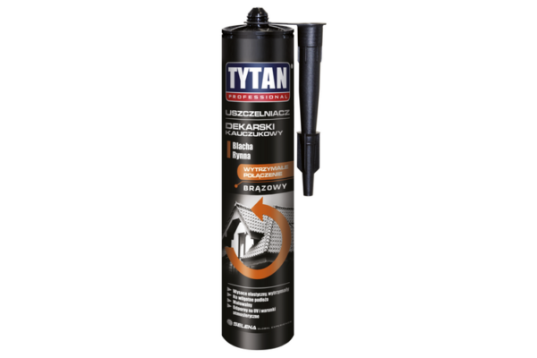 Uszczelniacz dekarski kauczukowy brąz 280ml Tytan