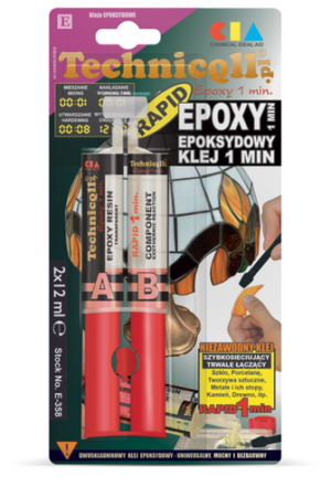 Klej epoksydowy 1-minut 2x12ml strzykawka Technico