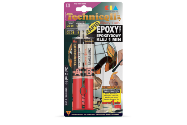 Klej epoksydowy 1-minut 2x12ml strzykawka Technico