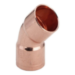 Kolanko 45 dwukielichowe miedź 22mm