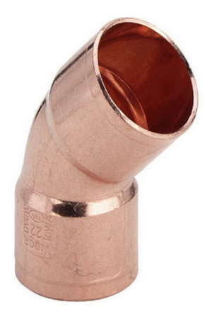 Kolanko 45 dwukielichowe miedź 22mm