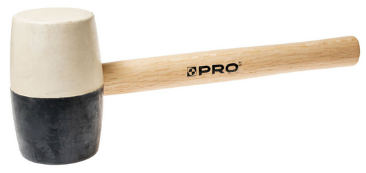 Młotek gumowy 370g biało-czarny trzonek jesion PRO