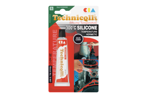 Silikon wysokotemperat 300″C czarny 20ml Technicol