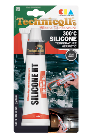 Silikon wysokotemperat 300″C czarny 70ml S-556