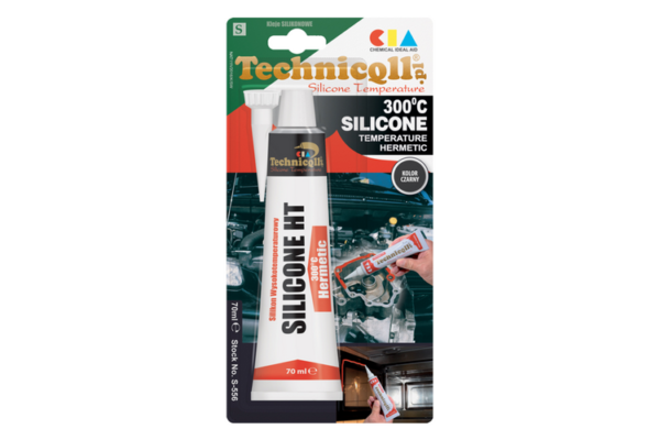 Silikon wysokotemperat 300″C czarny 70ml S-556