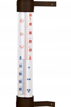 Termometr zaokienny 28cm brązowy