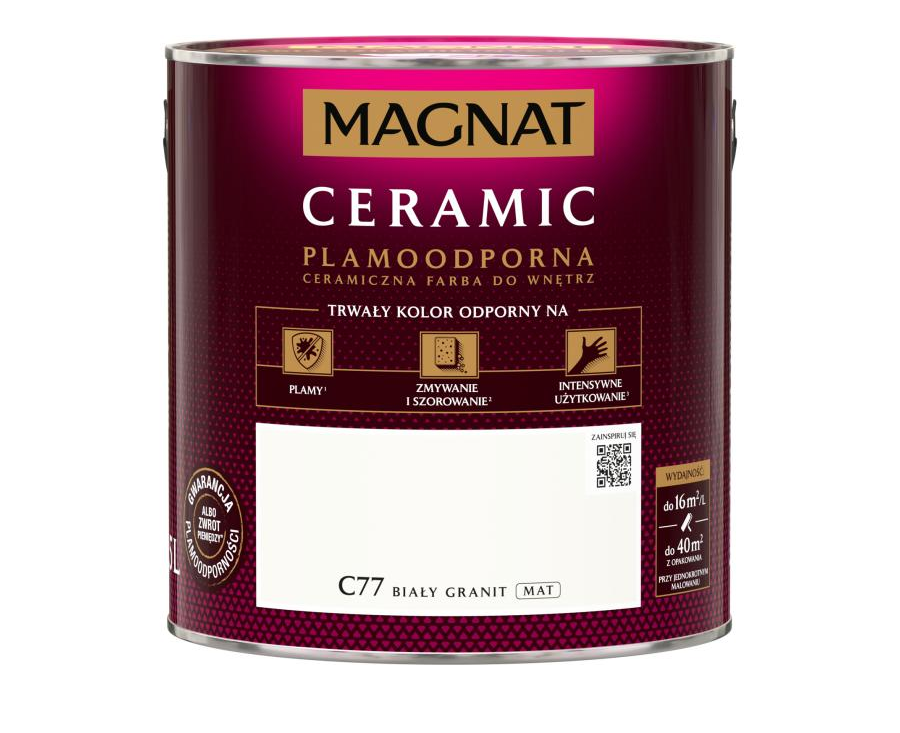 Farba Magnat Ceramic 5L Biały granit C77