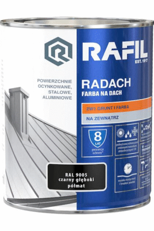Radach farba na dach 0,75 czarny półmat RAL 9005