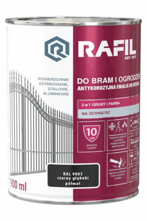 Rafil Brama farba 0,9 czarny gł. półmat RAL 9005