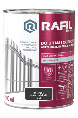 Rafil Brama farba 0,9 czarny głęboki mat RAL 9005