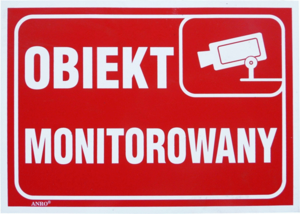 Tablica inform. “obiekt monitorowany”