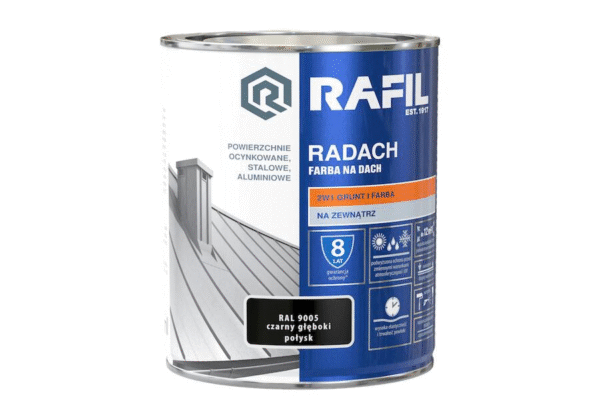Radach farba na dach 0,75 czarny połysk RAL 9005