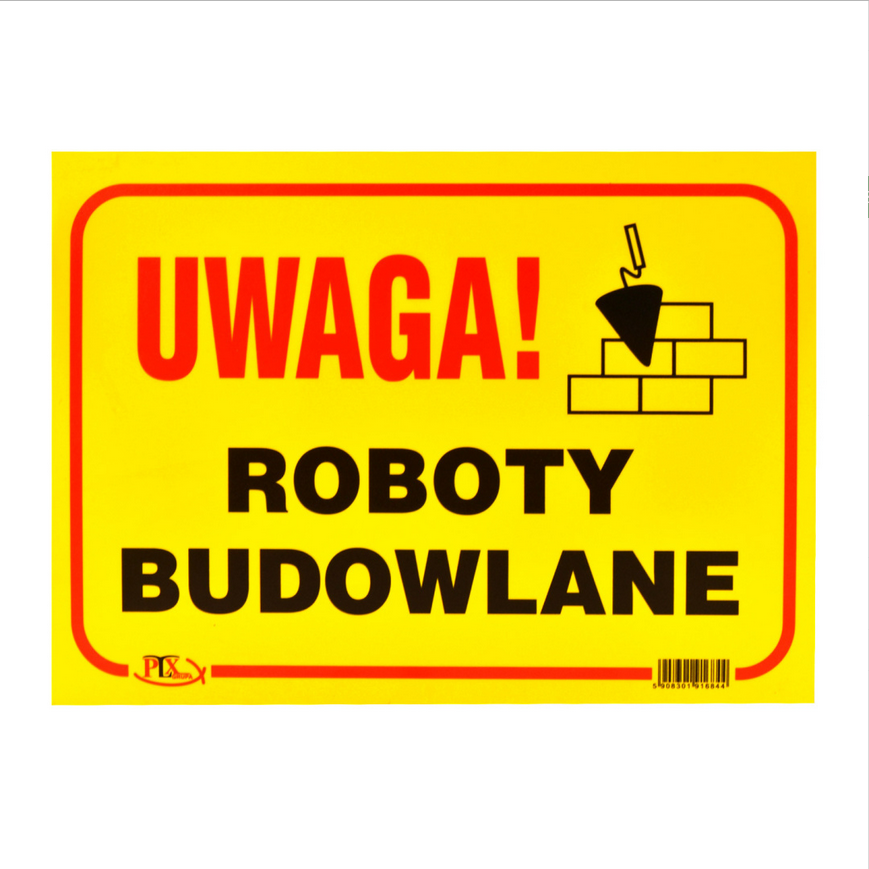 Tablica inform. “uwaga roboty budowlane”