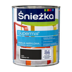 Emalia akrylowa 0,8L czarna A501 mat Śnieżka