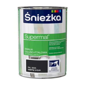Emalia ftalowa Supermal 0,8 czarny połysk RAL 9005