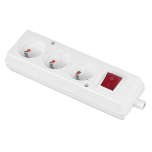 Gniazdko elektryczne + wyłącznik 3x2p+Z GN-370WS
