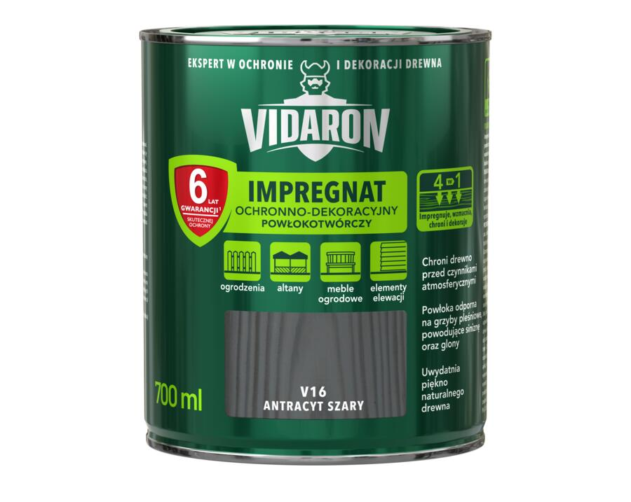 Impregnat do drewna Vidaron 0,7 Antracyt szary V16