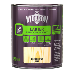 Lakier bezpodkładowy 0.75l bezbarwny mat Vidaron