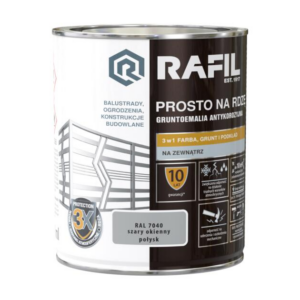 Rafil Prosto na rdzę 0.75l szary ok. połysk R 7040