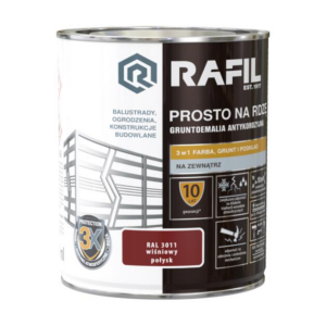 Rafil Prosto na rdzę 0.75l wiśniowy połysk R 3011