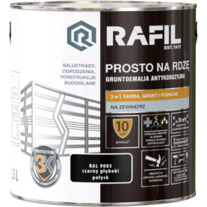 Rafil Prosto na rdzę 2.5l czarny gł. połysk R 9005