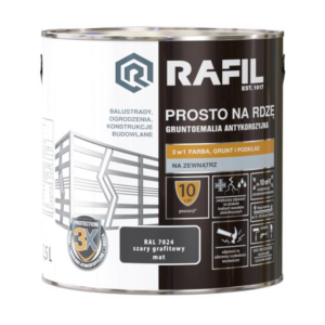 Rafil Prosto na rdzę 2.5l szary grafit mat R 7024