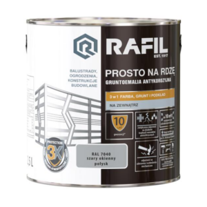 Rafil Prosto na rdzę 2.5l szary ok. połysk R 7040
