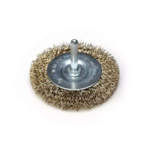 Szczotka druciana tarczowa mosiądz 100mm trzpień