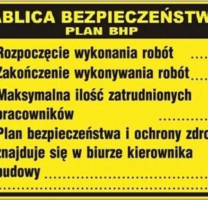 Tablica budowlana informacyjna BIOZ (ogłoszenie)