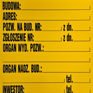 Tablica budowlana informacyjna duża 70×90
