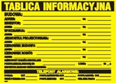 Tablica budowlana informacyjna mała 70×50 B01