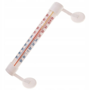 Termometr zaokienny 25cm brązowy