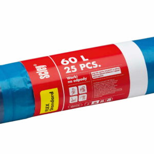 Worki na śmieci niebieskie 60L/10szt z taśmą