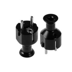 Wtyczka prosta z uziemieniem WT-40 czarna schuko